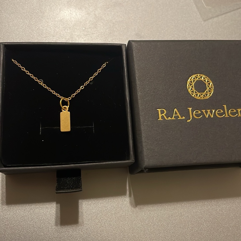 Dainty padlock tag necklace